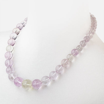 Kunzite Plain Round Necklace with a 14kt Gold Clasp AAA