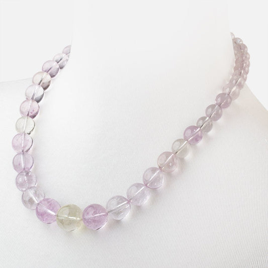 Kunzite Plain Round Necklace with a 14kt Gold Clasp AAA