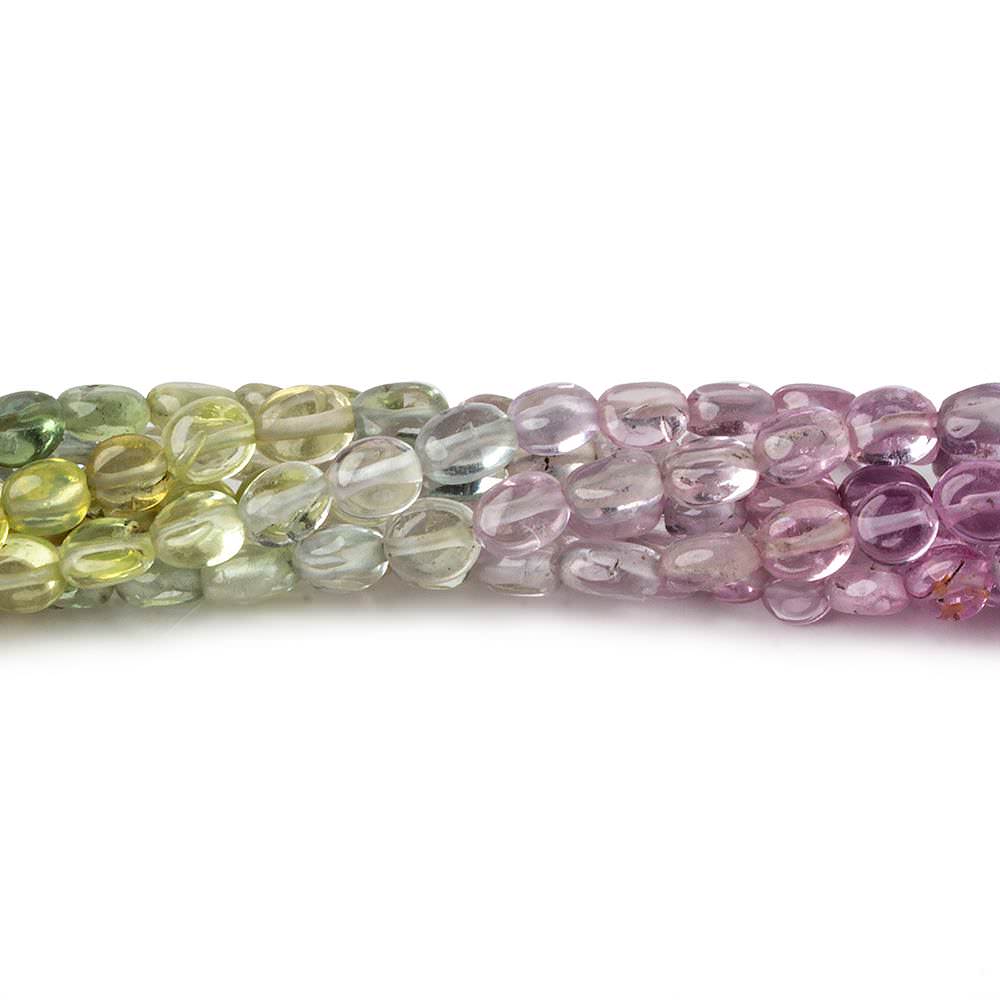 3-4.5mm Multi Color Madagascar Sapphire plain nuggets 18 inch 120 beads