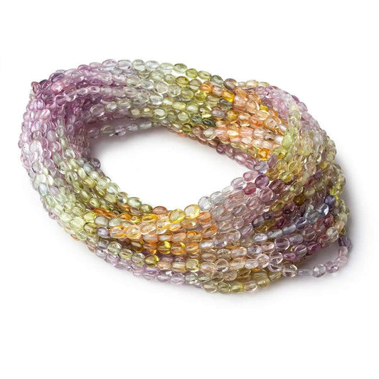 3-4.5mm Multi Color Madagascar Sapphire plain nuggets 18 inch 120 beads