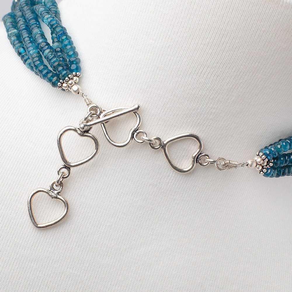 Neon Apatite Antiqued Sterling Silver Necklace