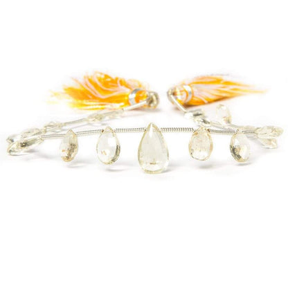 6x4-13x8mm Oregon Sunstone Faceted Pear Beads 8 inch 18 pieces