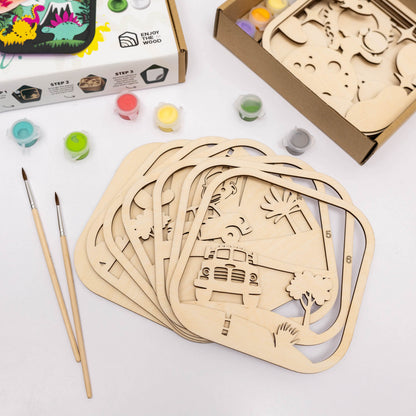 3D DIY Wood Painting Kit for Kids – Cars