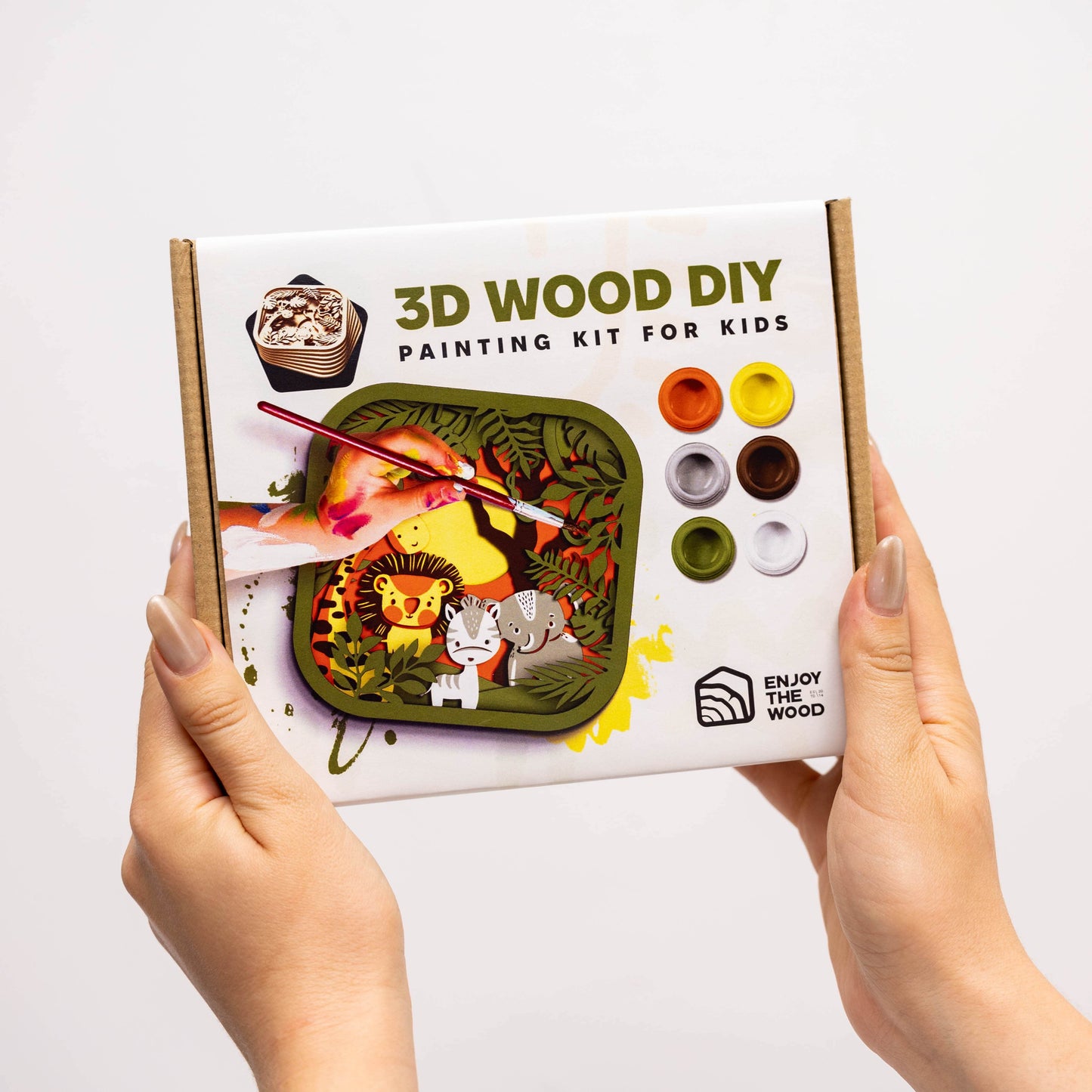3D DIY Wood Painting Kit for Kids – Safari