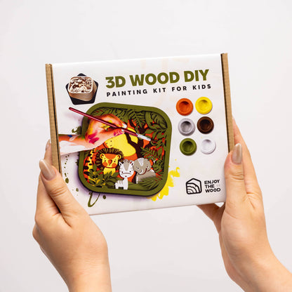 3D DIY Wood Painting Kit for Kids – Safari