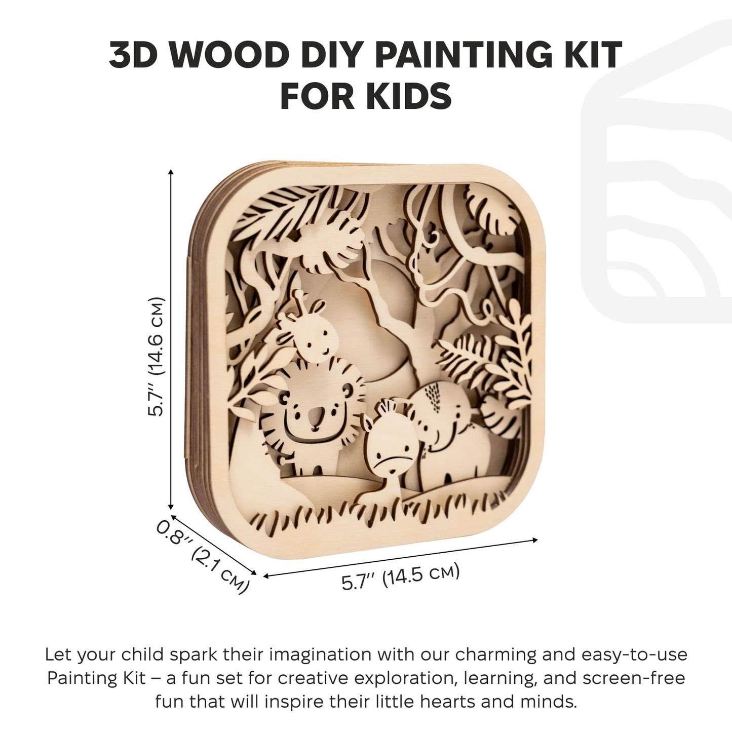 3D DIY Wood Painting Kit for Kids – Safari