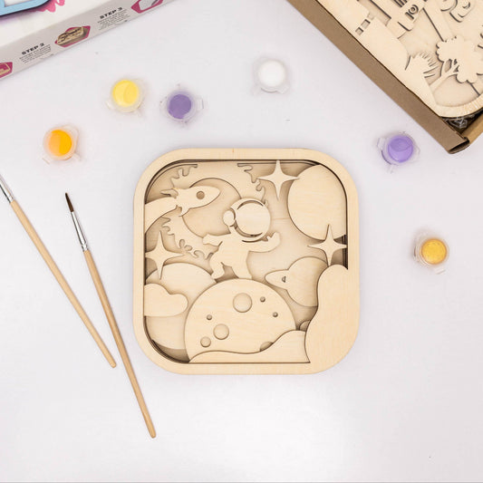3D DIY Wood Painting Kit for Kids – Space