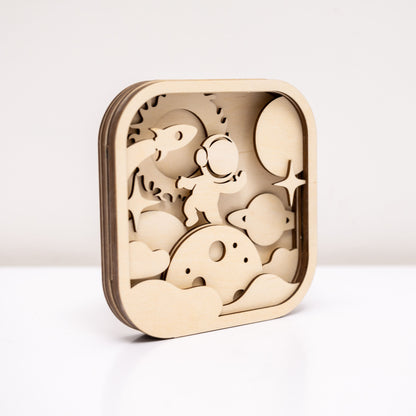 3D DIY Wood Painting Kit for Kids – Space
