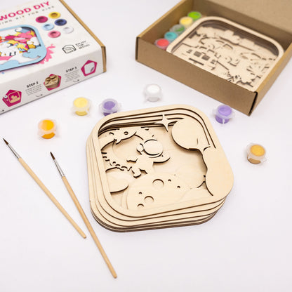 3D DIY Wood Painting Kit for Kids – Space