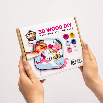3D DIY Wood Painting Kit for Kids – Unicorn