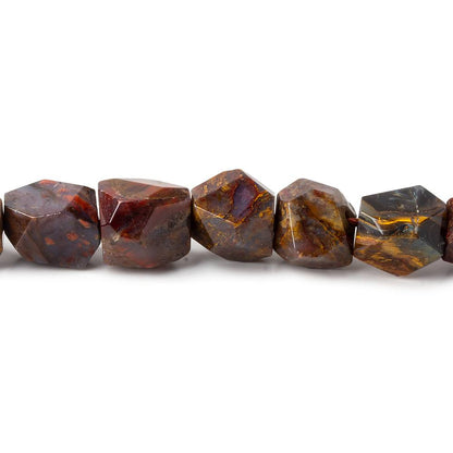 9x8x7-11x9x8mm Pietersite faceted nuggets 16 inch 38 beads