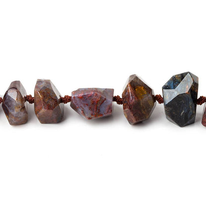 11x9-14x10mm Pietersite side drilled faceted nuggets 16 inch 31 beads