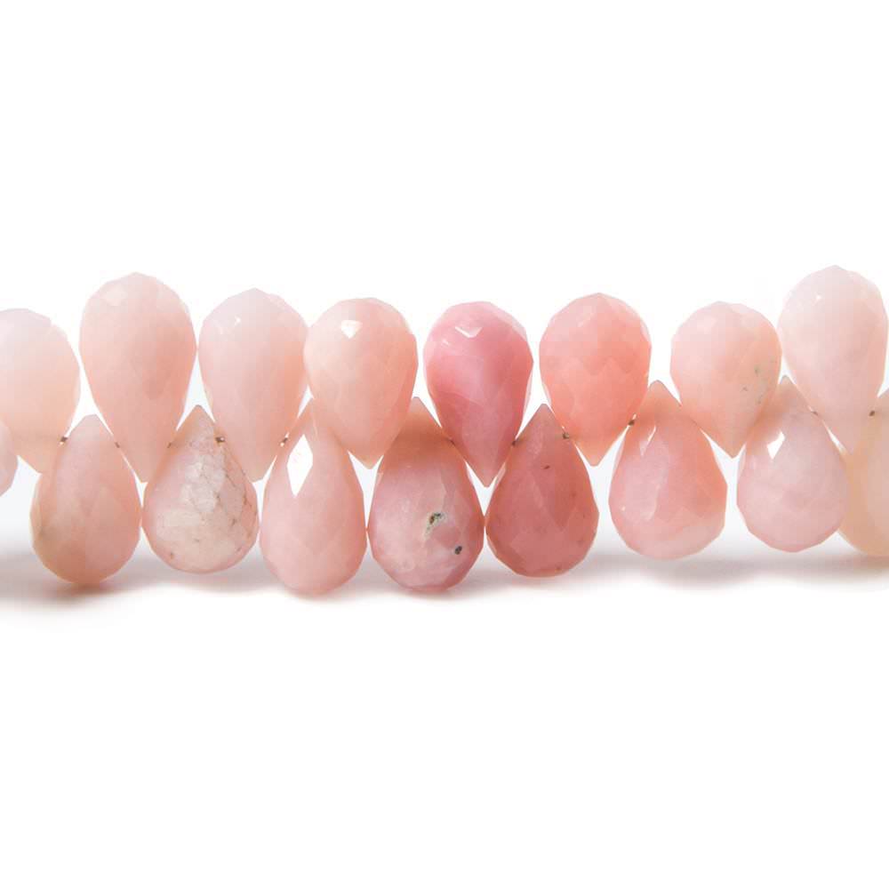 9x6-11x5mm Pink Peruvian Opal Faceted Tear Drop Beads 8 inch 65 pieces