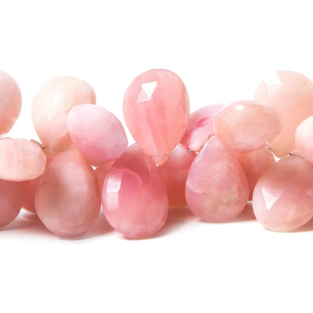 14x10-16x10mm Pink Peruvian Opal Faceted Pear Beads 8 inch 56 pieces