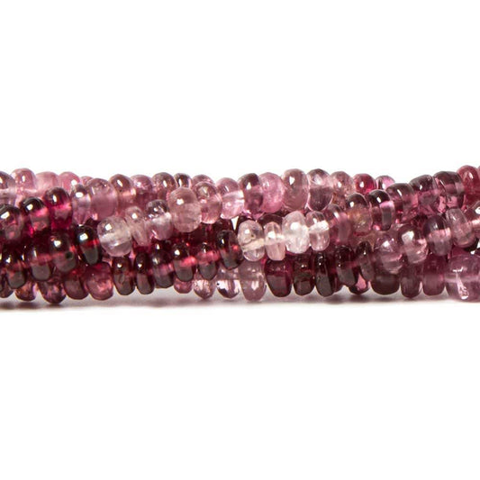 3.5mm Shaded Pink Spinel Plain Rondelle Beads 16 inch 196 pieces