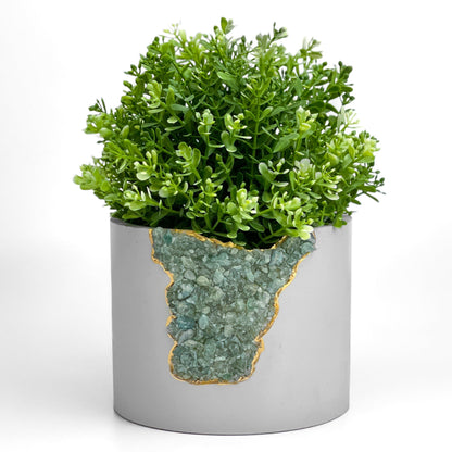6" GREEN APATITE PLANTER