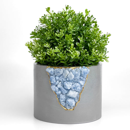 6" BLUE CALCITE PLANTER