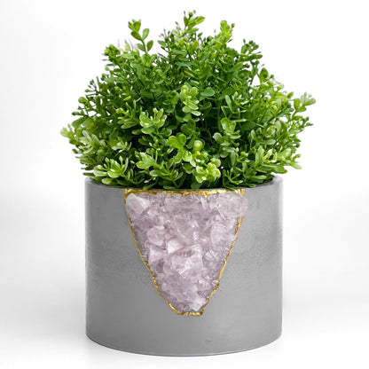 6 inch ROSE QUARTZ PLANTER
