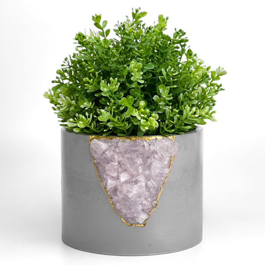 6 inch ROSE QUARTZ PLANTER