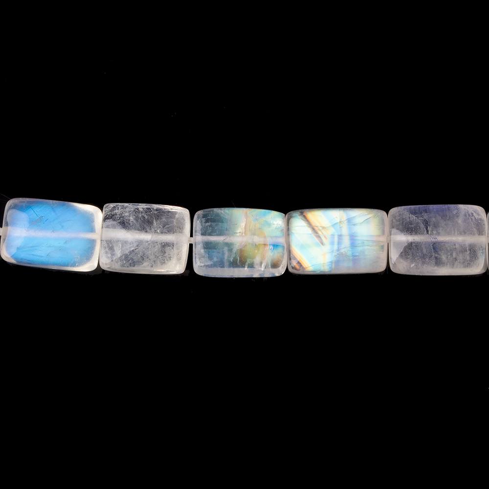 Rainbow Moonstone plain rectangle 14 inch 36 beads 8x6x3-9x6x4mm AA