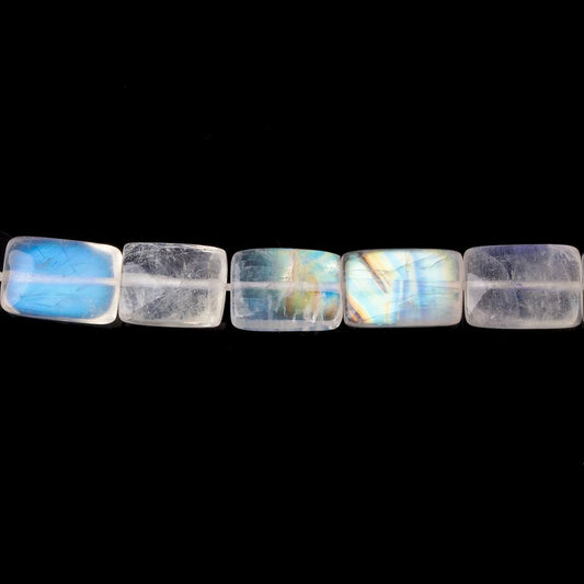 Rainbow Moonstone plain rectangle 14 inch 36 beads 8x6x3-9x6x4mm AA