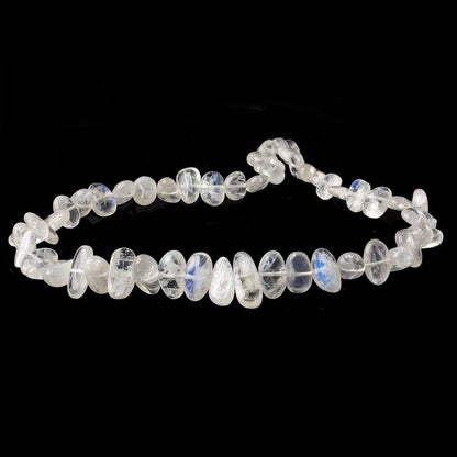 Rainbow Moonstone side drilled plain nuggets 16 inch 45 beads 9x8-15x9mm A