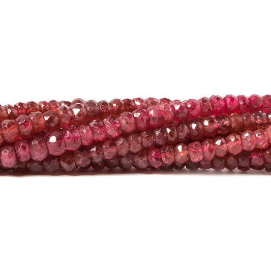 2-3.5mm Red Spinel Faceted Rondelle Beads 16 inch 185 pieces