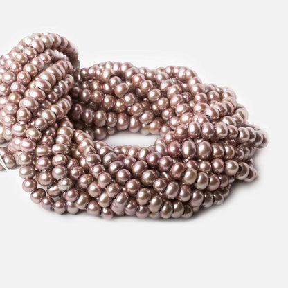 Rose Pink Off Round Large Hole Freshwater Pearls, 15 inch, 7-8mm diameter,