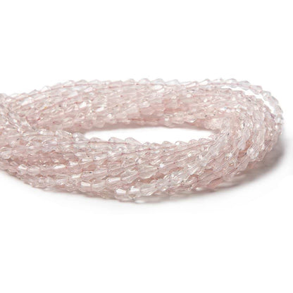 3x5-5x3mm Rose Quartz Straight Drilled Faceted Tear Drop Beads 14.5 inch 90 pieces