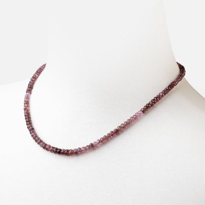 Shaded Violet Spinel Faceted Rondelle Necklace with a 14kt Gold Clasp AAA
