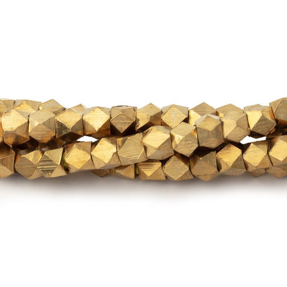 Shiny Brass Faceted Nugget Beads on an 8 inch Strand