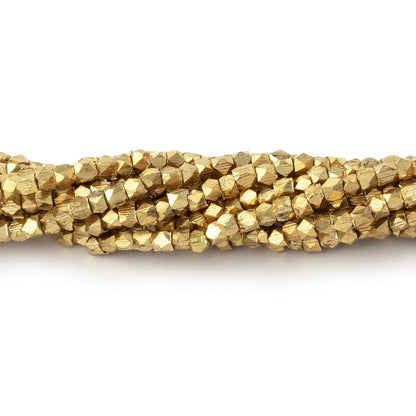 Shiny Brass Faceted Nugget Beads on an 8 inch Strand