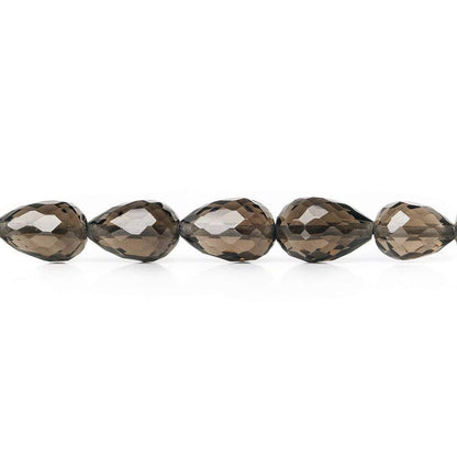 8x13mm Smoky Quartz Beads Straight Drilled Tear Drop 8 inch 16pcs
