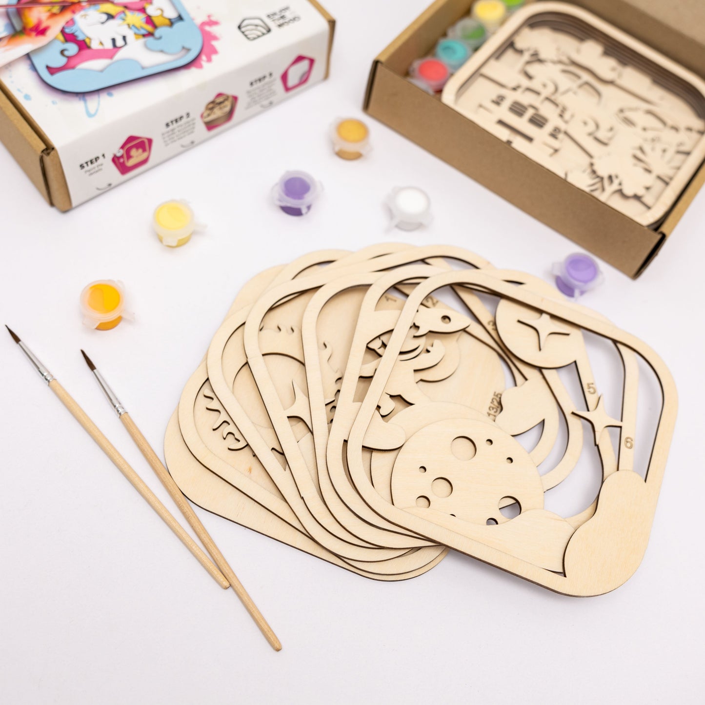 3D DIY Wood Painting Kit for Kids – Space