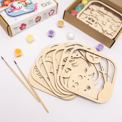 3D DIY Wood Painting Kit for Kids – Space