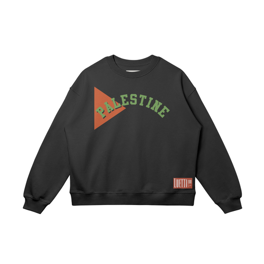 Palestine Athletic Script Drop Shoulders Sweatshirt