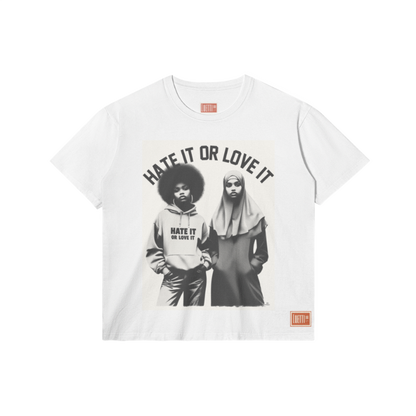 Hate it or Love it Unisex Regular fit Tee - Black and Muslim women