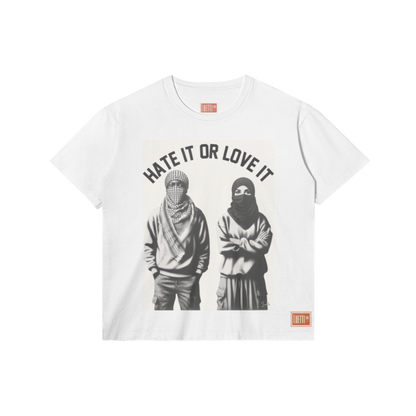 Hate it ot Love it Unisex Regular Fit Tee-Black Man Muslim Woman