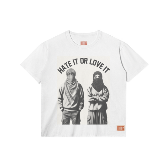 Hate it ot Love it Unisex Regular Fit Tee-Black Man Muslim Woman