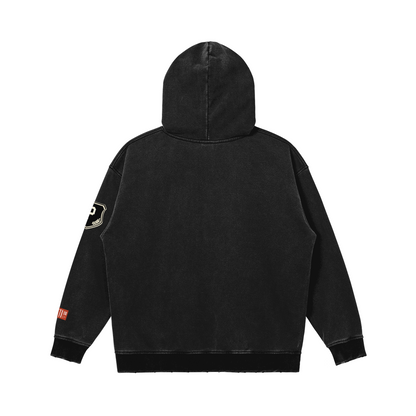 Palestine University Washed Snap Collar Hoodie