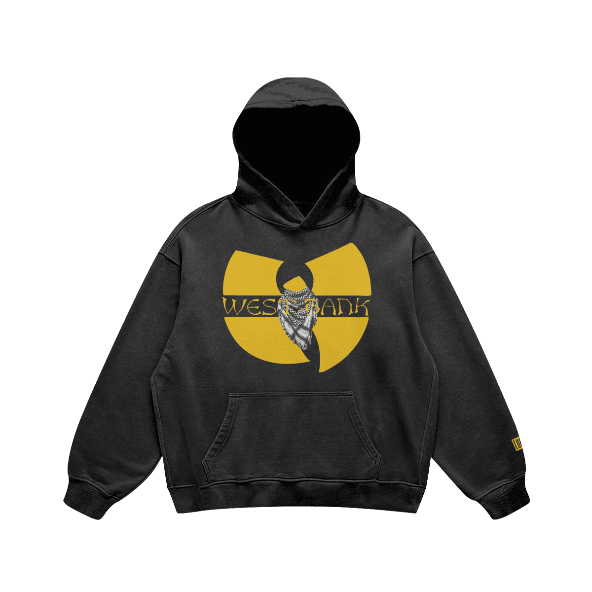 Wu-Tang inspired West Bank Logo Oversized Faded Hoodie