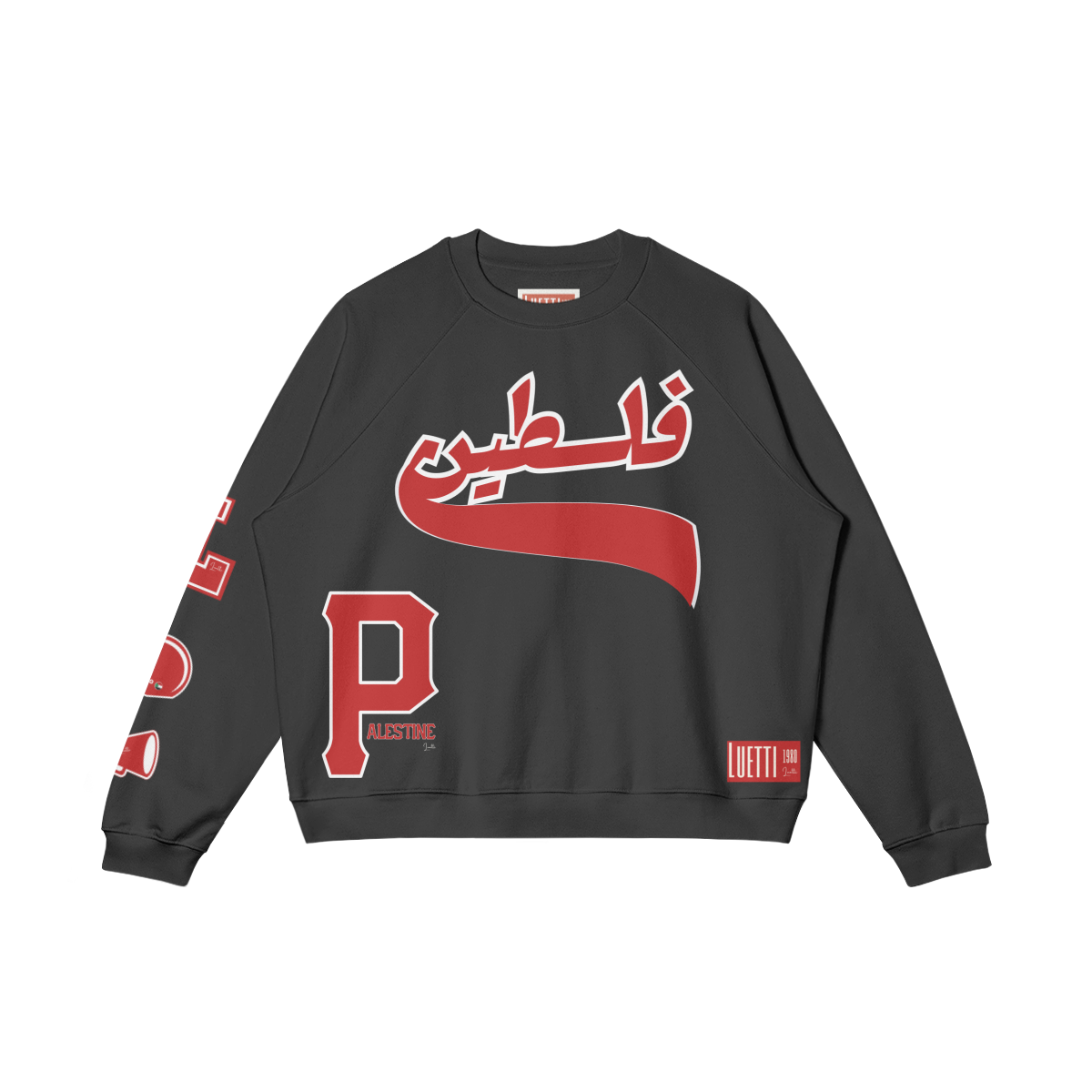 Palestine Retro Athletics Raglan Oversized Sweatshirt