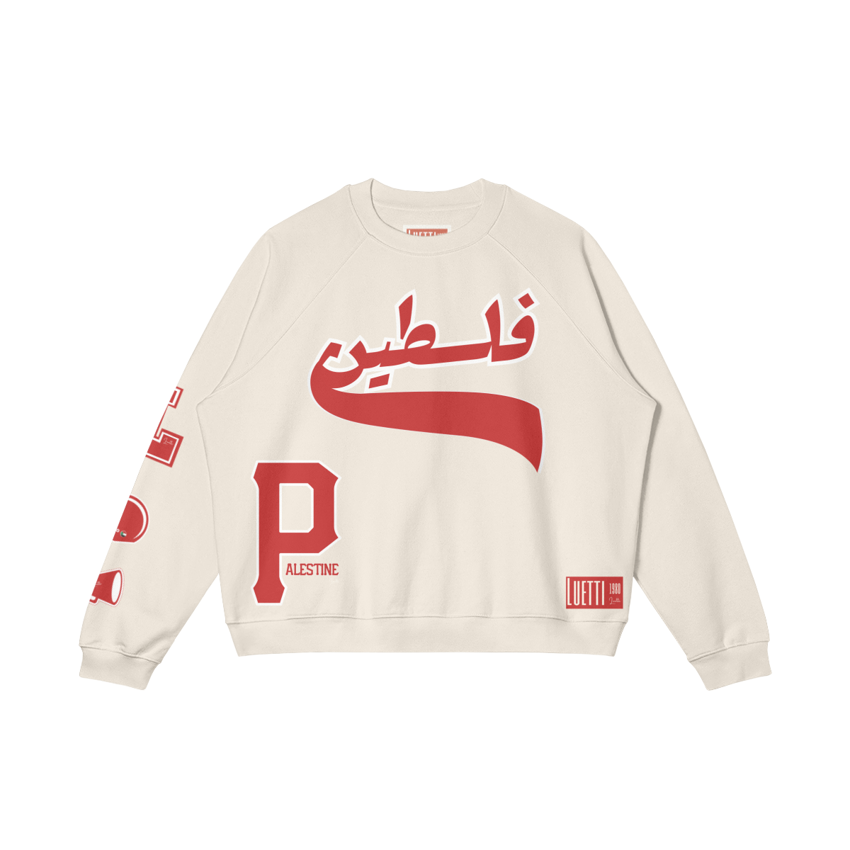 Palestine Retro Athletics Raglan Oversized Sweatshirt