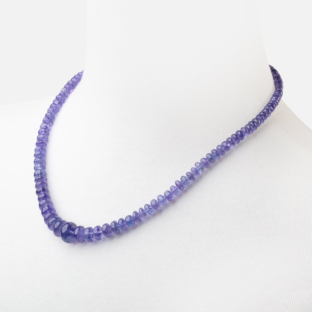 Tanzanite Plain Rondelle Necklace with a 14kt Gold Clasp AAA