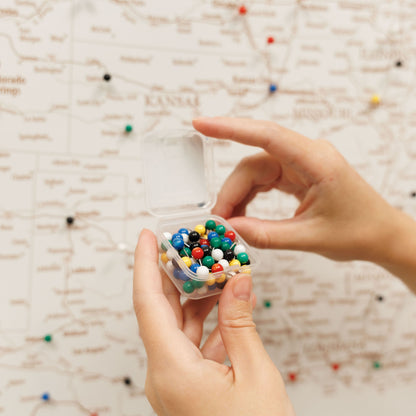 Wooden Canvas USA Map - Beige