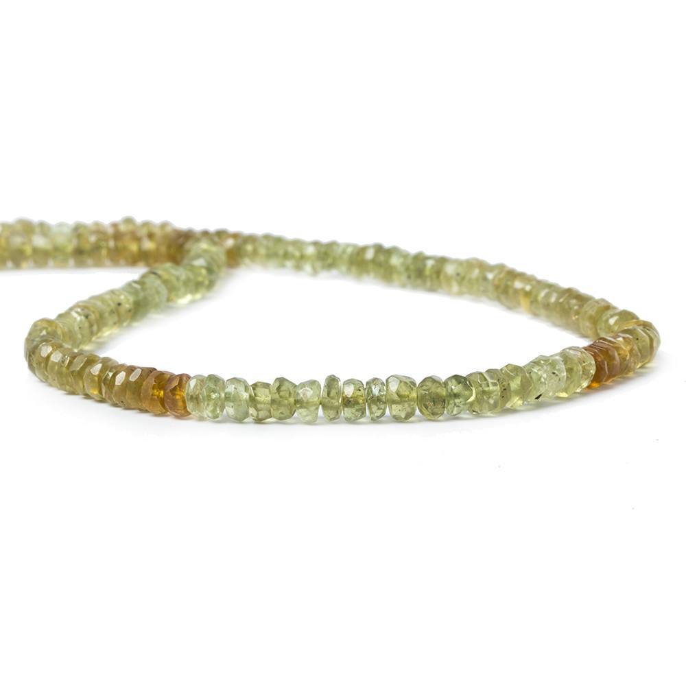 5mm Yellowish Green Apatite Faceted Rondelle 140 pcs/strand