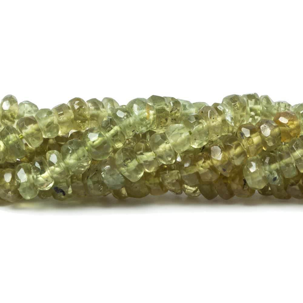 5mm Yellowish Green Apatite Faceted Rondelle 140 pcs/strand