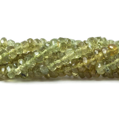 5mm Yellowish Green Apatite Faceted Rondelle 140 pcs/strand