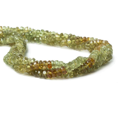 5mm Yellowish Green Apatite Faceted Rondelle 140 pcs/strand