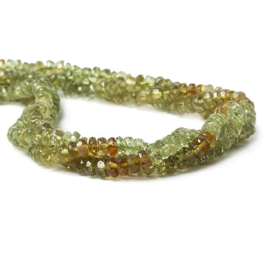 5mm Yellowish Green Apatite Faceted Rondelle 140 pcs/strand